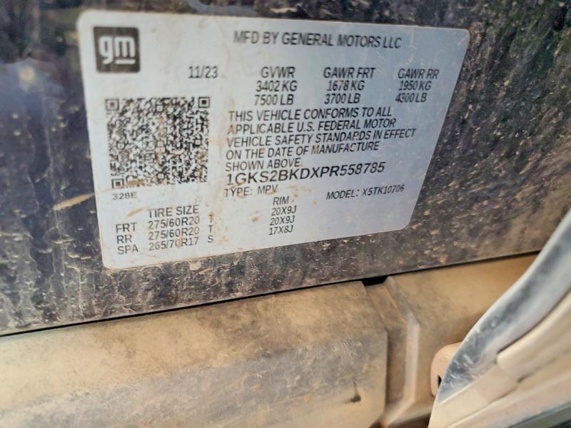 53580906 :رقم المزاد ، 1GKS2BKDXPR558785 vin ، 2023 Gmc Yukon مزاد بيع