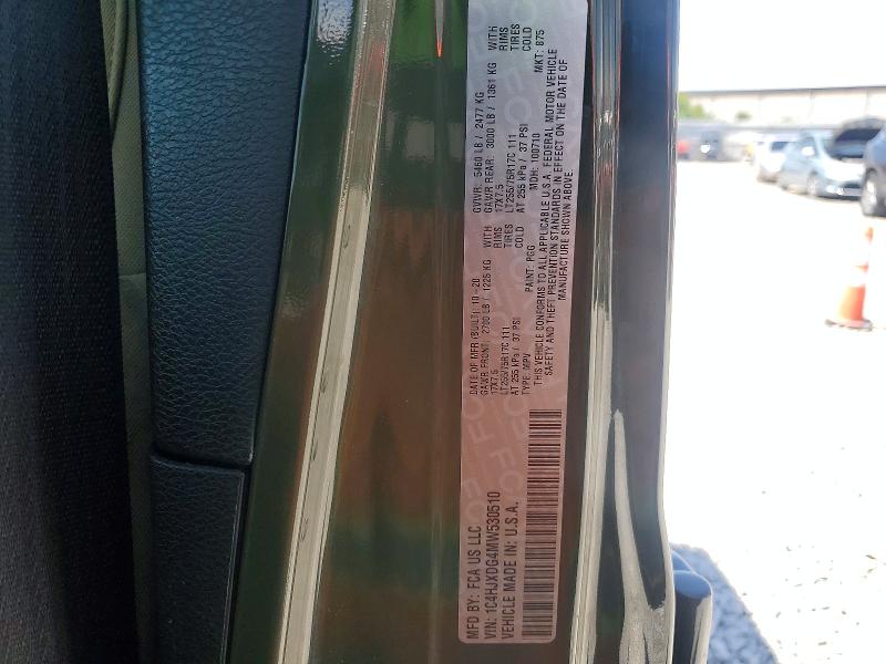 53158416 :رقم المزاد ، 1C4HJXDG4MW530510 vin ، 2021 Jeep Wrangler Unlimited مزاد بيع