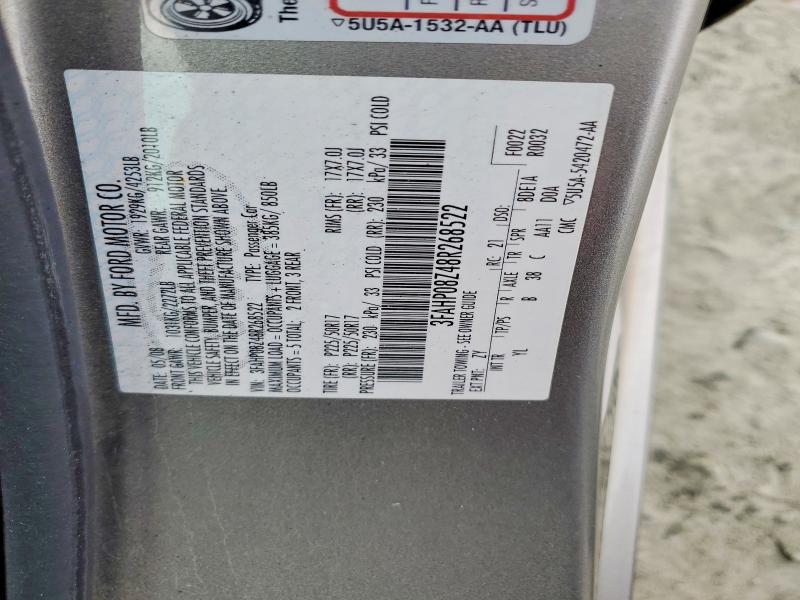 2008 Ford Fusion მანქანა იყიდება აუქციონზე, vin: 3FAHP08Z48R268522, აუქციონის ნომერი: 53023566