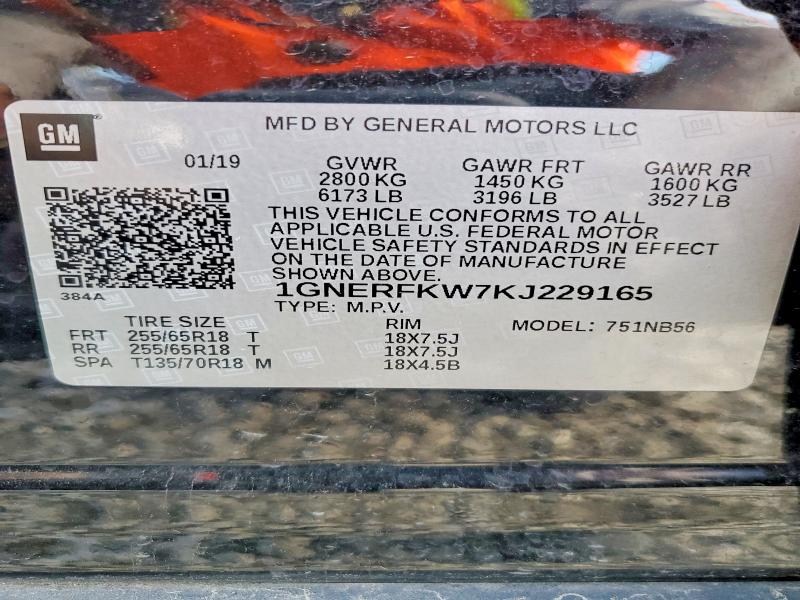 Aukcja sprzedaży 2019 Chevrolet Traverse, vin: 1GNERFKW7KJ229165, numer aukcji: 53024746
