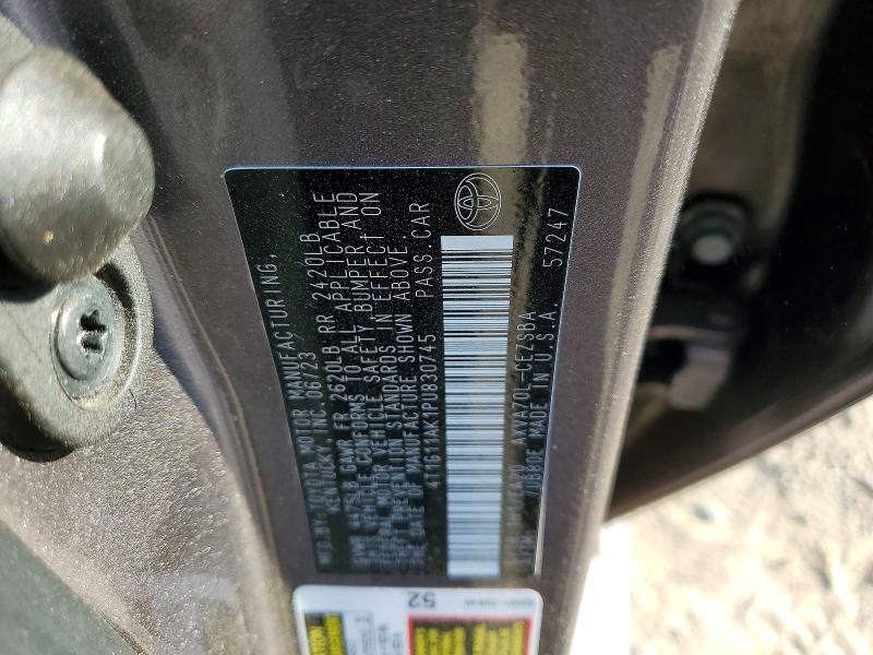 Продажа на аукционе авто 2023 Toyota Camry, vin: 4T1G11AK1PU830745, номер лота: 54334976