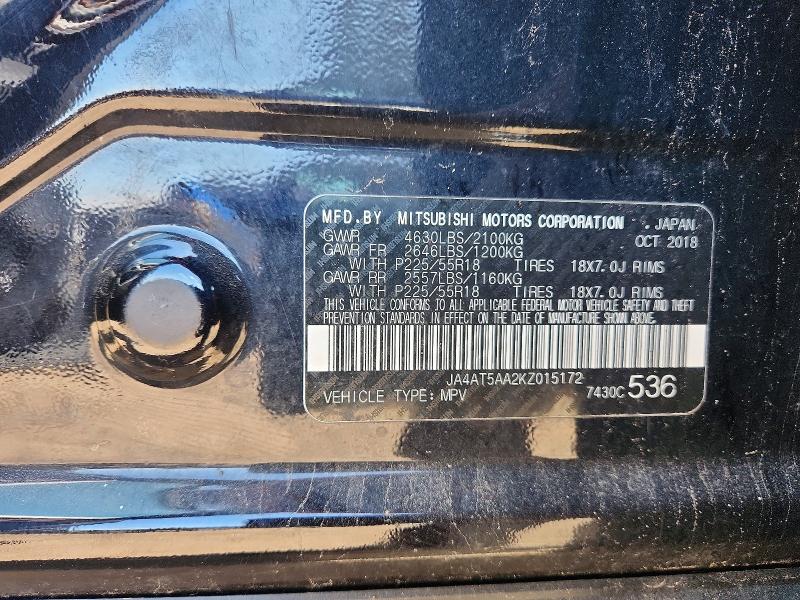 Продаж на аукціоні авто 2019 Mitsubishi Eclipse Cross, vin: JA4AT5AA2KZ015172, номер лоту: 53590806