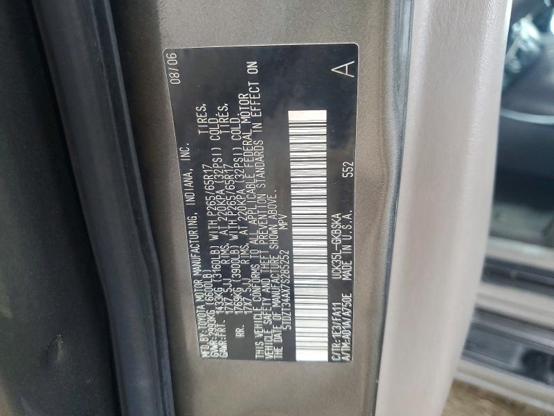 Aukcja sprzedaży 2007 Toyota Sequoia, vin: 5TDZT34AX7S285252, numer aukcji: 54882396