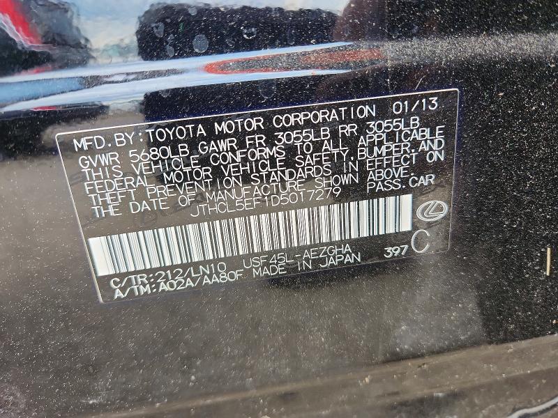 Aukcja sprzedaży 2013 Lexus Ls, vin: JTHCL5EF1D5017279, numer aukcji: 54150756