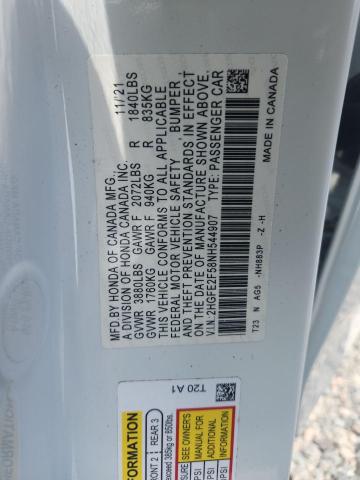 Продаж на аукціоні авто 2022 Honda Civic, vin: 2HGFE2F58NH544907, номер лоту: 52141536