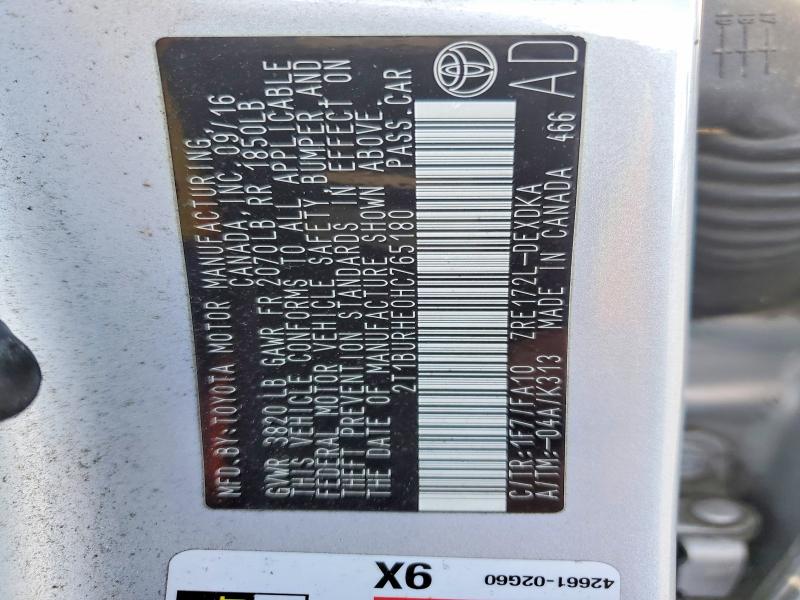 53950476 :رقم المزاد ، 2T1BURHE0HC765180 vin ، 2017 Toyota Corolla مزاد بيع