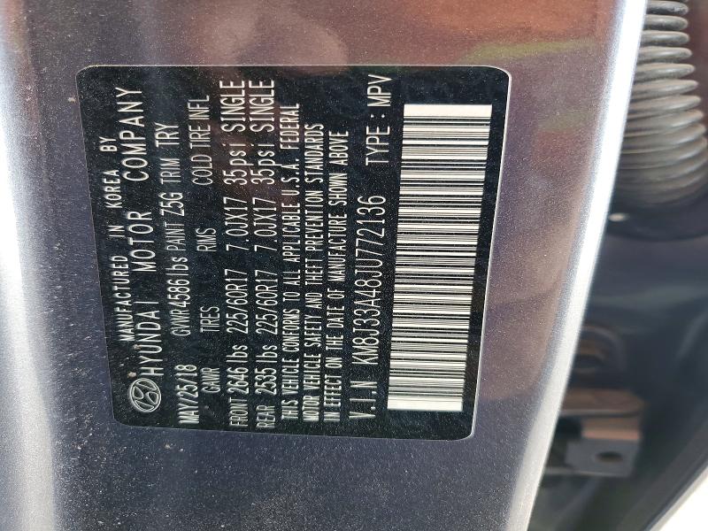 Aukcja sprzedaży 2018 Hyundai Tucson, vin: KM8J33A48JU772136, numer aukcji: 54131996