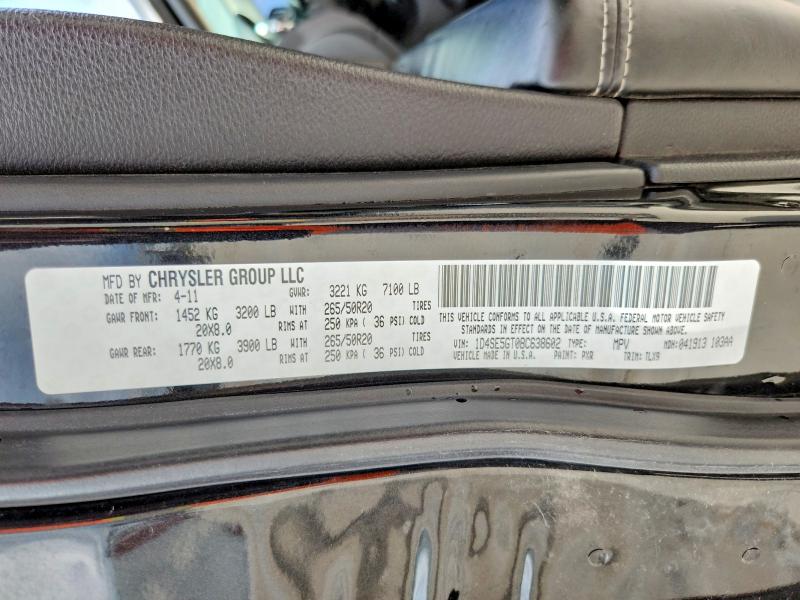 Продаж на аукціоні авто 2011 Dodge Durango, vin: 1D4SE5GT0BC638602, номер лоту: 53535416