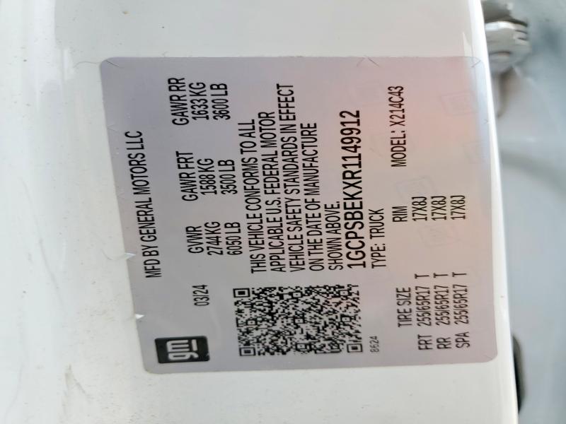 Продаж на аукціоні авто 2024 Chevrolet Colorado, vin: 1GCPSBEKXR1149912, номер лоту: 51857166