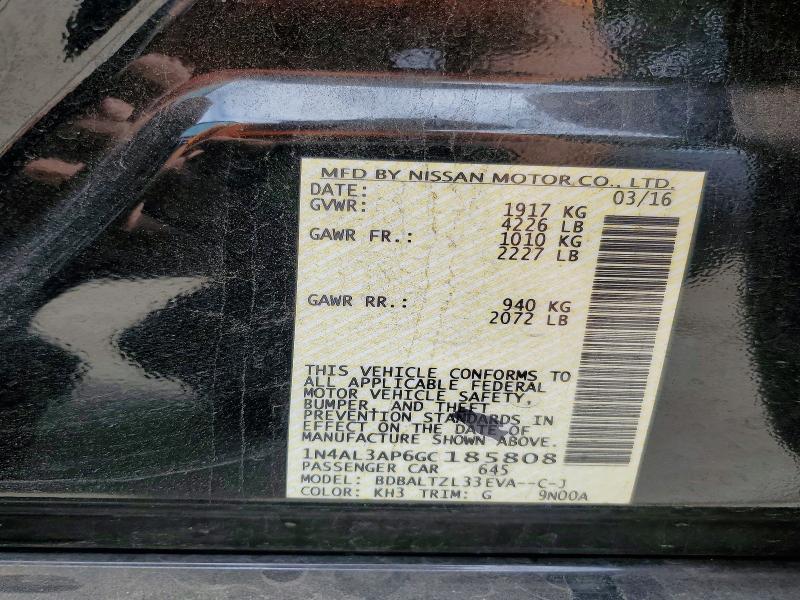 Продажа на аукционе авто 2016 Nissan Altima, vin: 1N4AL3AP6GC185808, номер лота: 52374296