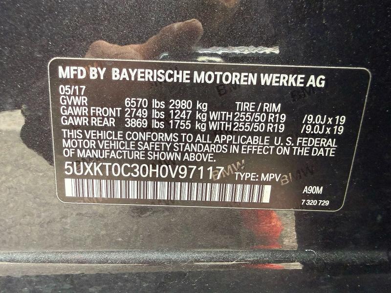 Aukcja sprzedaży 2017 Bmw X5, vin: 5UXKT0C30H0V97117, numer aukcji: 53799456
