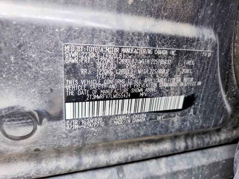 Продажа на аукционе авто 2020 Toyota Rav4, vin: 2T3MWRFV7LW055424, номер лота: 52433786