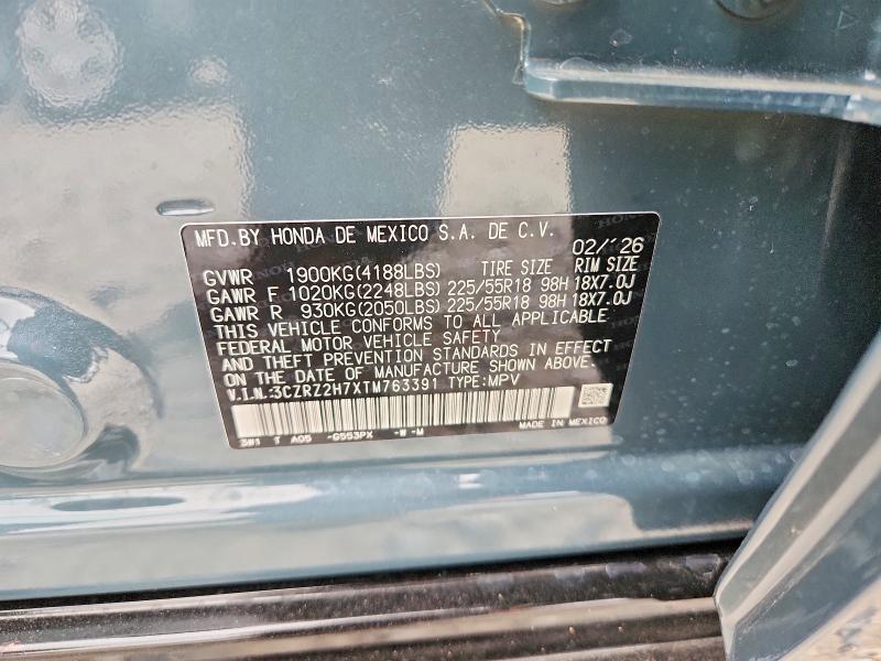 Продаж на аукціоні авто 2026 Honda Hr-v, vin: 3CZRZ2H7XTM763391, номер лоту: 52126046