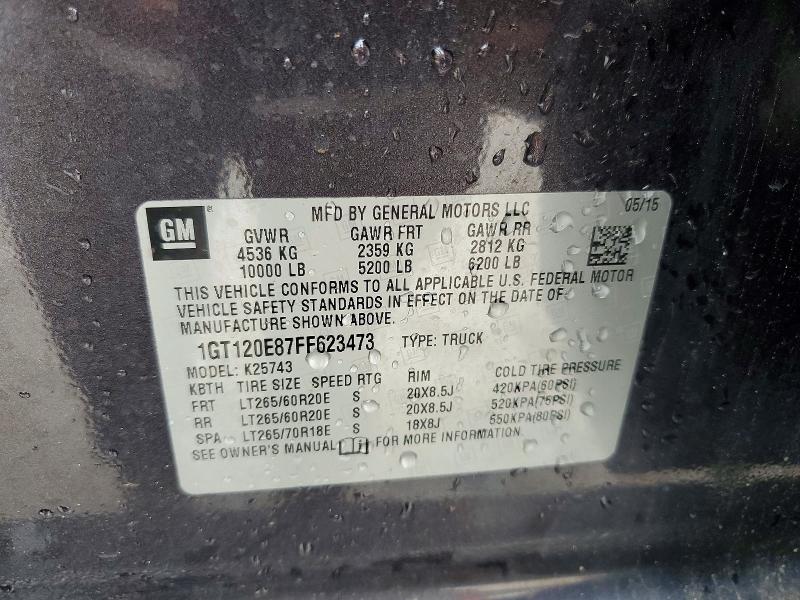 Aukcja sprzedaży 2015 Gmc Sierra, vin: 1GT120E87FF623473, numer aukcji: 52245146