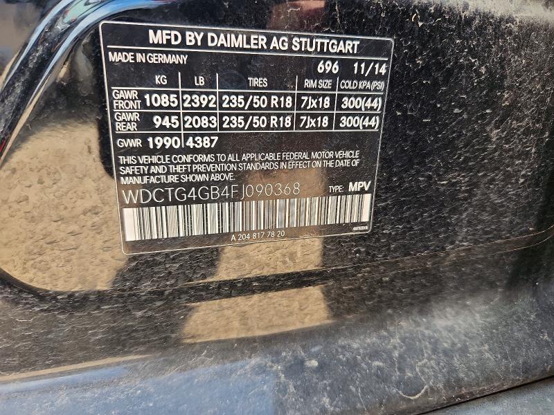 Продажа на аукционе авто 2015 Mercedes-benz Gla, vin: WDCTG4GB4FJ090368, номер лота: 54682566