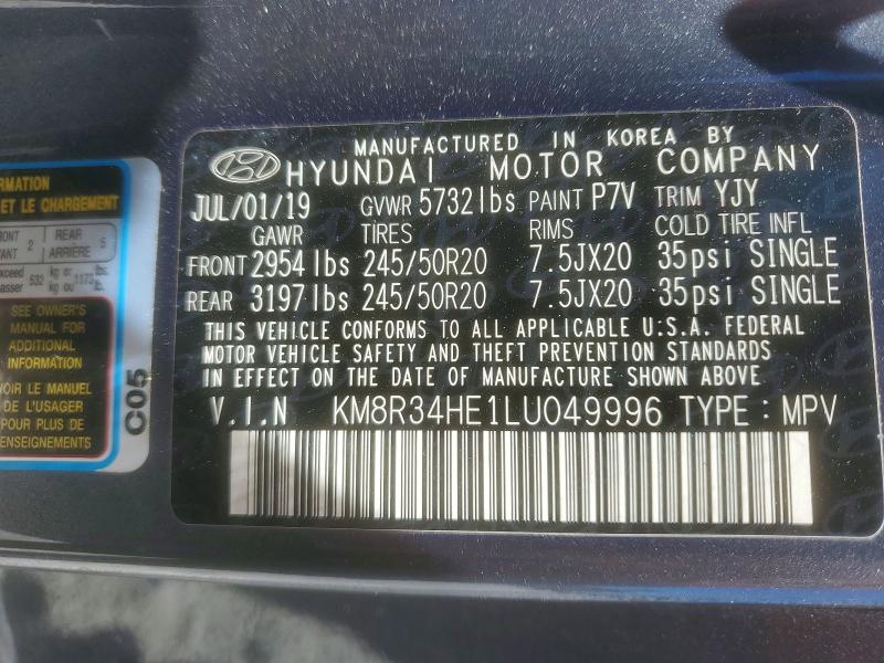 Aukcja sprzedaży 2020 Hyundai Palisade, vin: KM8R34HE1LU049996, numer aukcji: 53786876