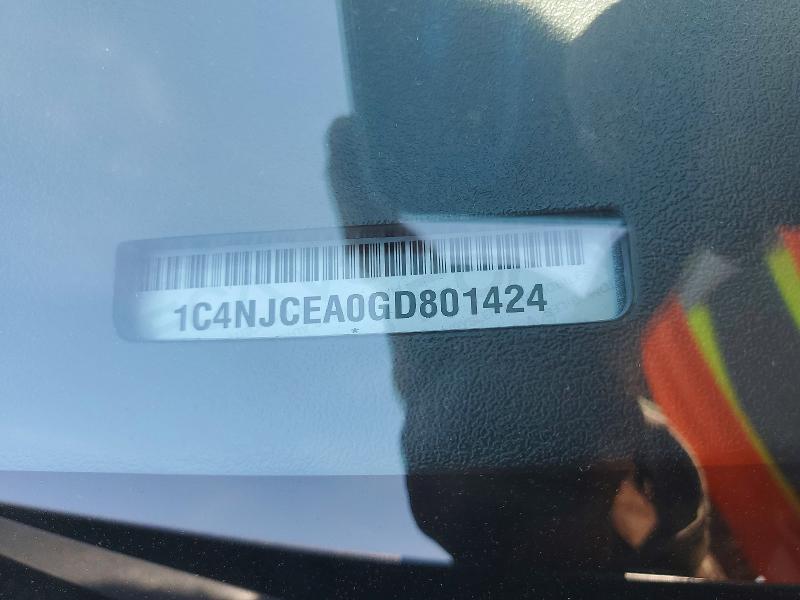 52572126 :رقم المزاد ، 1C4NJCEA0GD801424 vin ، 2016 Jeep Compass مزاد بيع