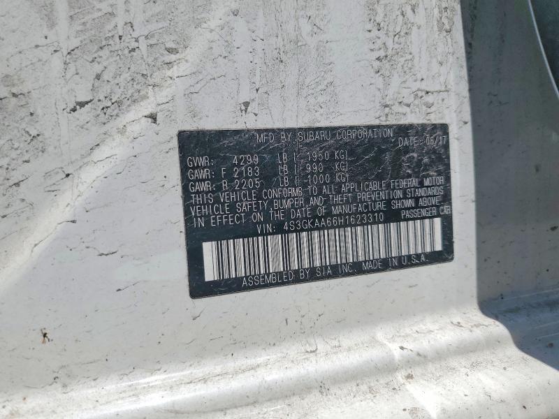 54322516 :رقم المزاد ، 4S3GKAA66H1623310 vin ، 2017 Subaru Impreza مزاد بيع