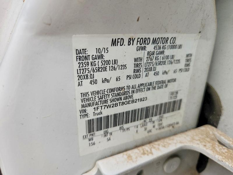 2016 Ford F250 მანქანა იყიდება აუქციონზე, vin: 1FT7W2BT8GEB21923, აუქციონის ნომერი: 52482886