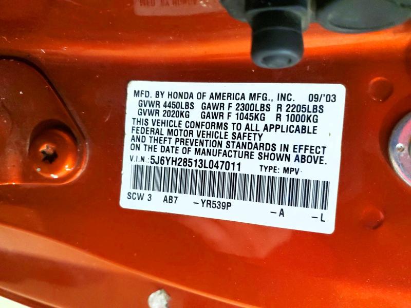 Aukcja sprzedaży 2003 Honda Element, vin: 5J6YH28513L047011, numer aukcji: 51797406