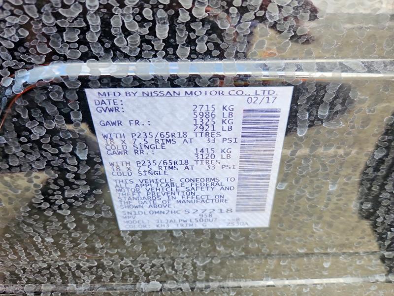 Aukcja sprzedaży 2017 Infiniti Qx60, vin: 5N1DL0MN2HC527218, numer aukcji: 54488066