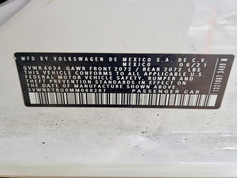 Продаж на аукціоні авто 2021 Volkswagen Jetta, vin: 3VWN57BU0MM066287, номер лоту: 54725416