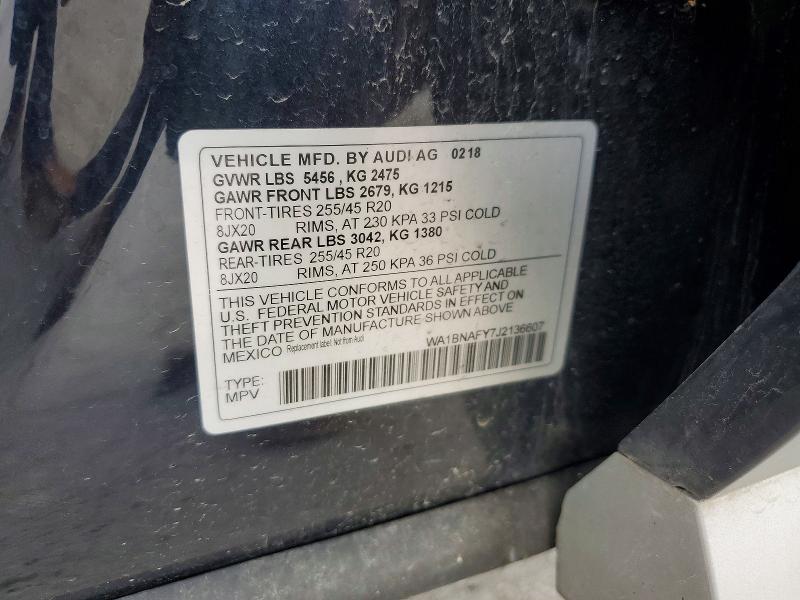 Продажа на аукционе авто 2018 Audi Q5, vin: WA1BNAFY7J2136607, номер лота: 55321946