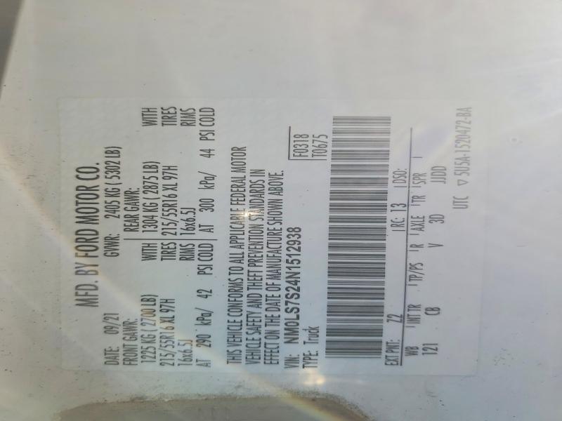 Aukcja sprzedaży 2022 Ford Transit Connect, vin: NM0LS7S24N1512938, numer aukcji: 46297255