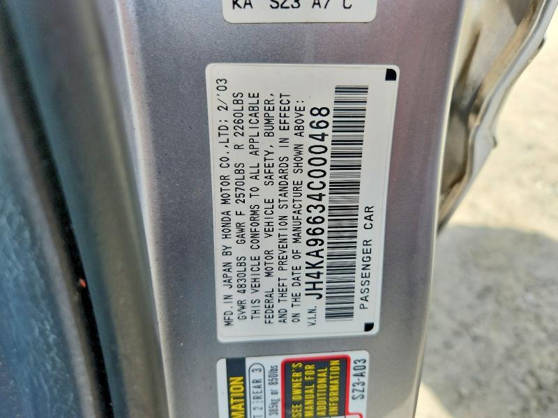 54707476 :رقم المزاد ، JH4KA96634C000468 vin ، 2004 Acura 3.5rl مزاد بيع