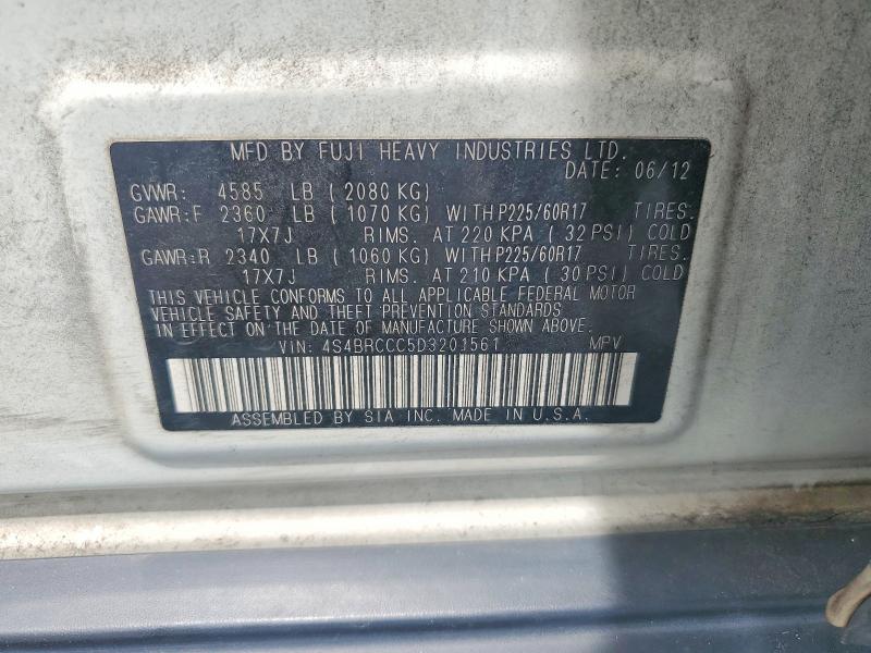 55078226 :رقم المزاد ، 4S4BRCCC5D3201561 vin ، 2013 Subaru Outback مزاد بيع