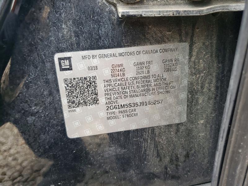 54669366 :رقم المزاد ، 2G61M5S35J9165257 vin ، 2018 Cadillac Xts مزاد بيع