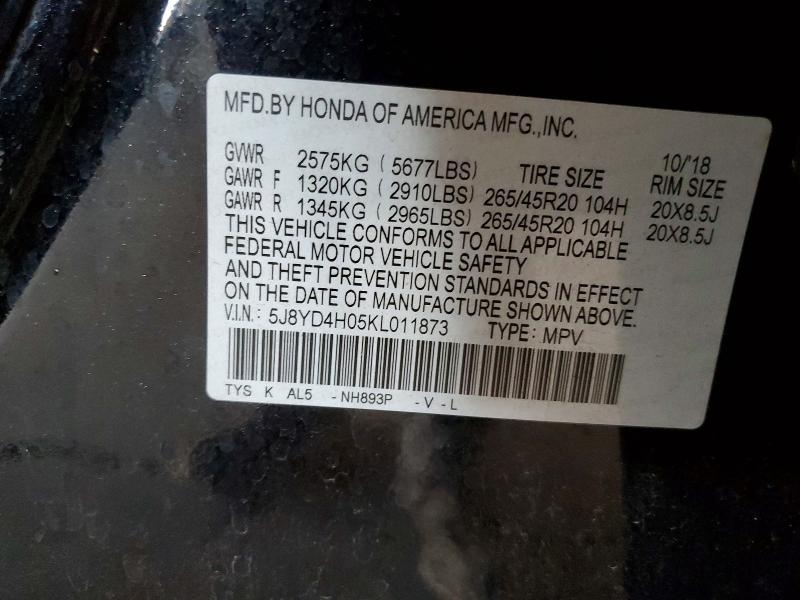 Aukcja sprzedaży 2019 Acura Mdx, vin: 5J8YD4H05KL011873, numer aukcji: 52825536