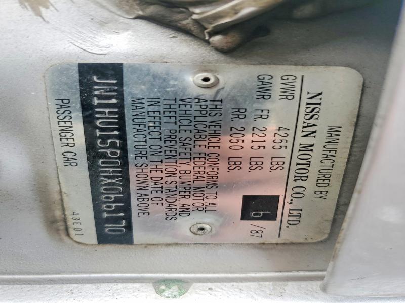 54425426 :رقم المزاد ، JN1HU15P0HX066170 vin ، 1987 Nissan Maxima مزاد بيع