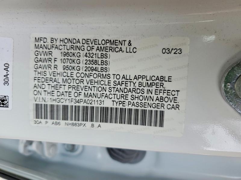 Продажа на аукционе авто 2023 Honda Accord, vin: 1HGCY1F34PA021131, номер лота: 54890756