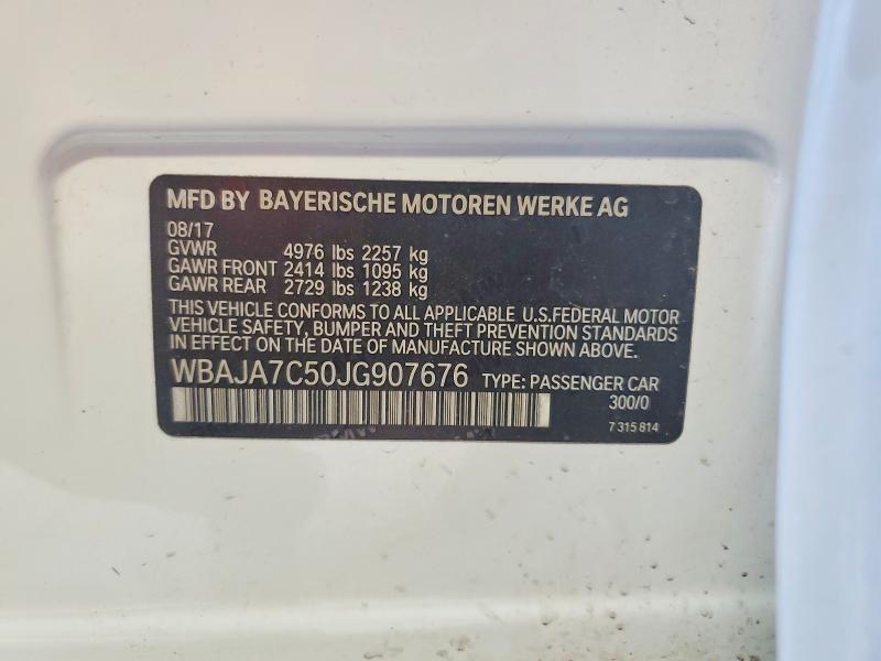 Aukcja sprzedaży 2018 Bmw 530, vin: WBAJA7C50JG907676, numer aukcji: 54637466