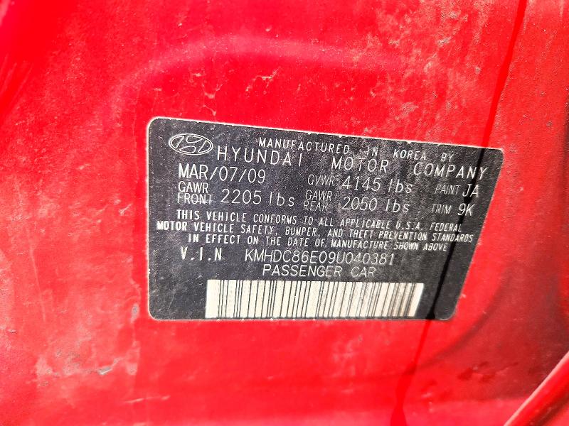 Продаж на аукціоні авто 2009 Hyundai Elantra, vin: KMHDC86E09U040381, номер лоту: 54609066