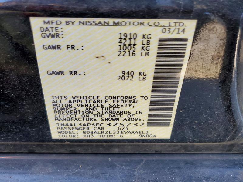 Auction sale of the 2014 Nissan Altima, vin: 1N4AL3AP3EC325732, lot number: 53037306