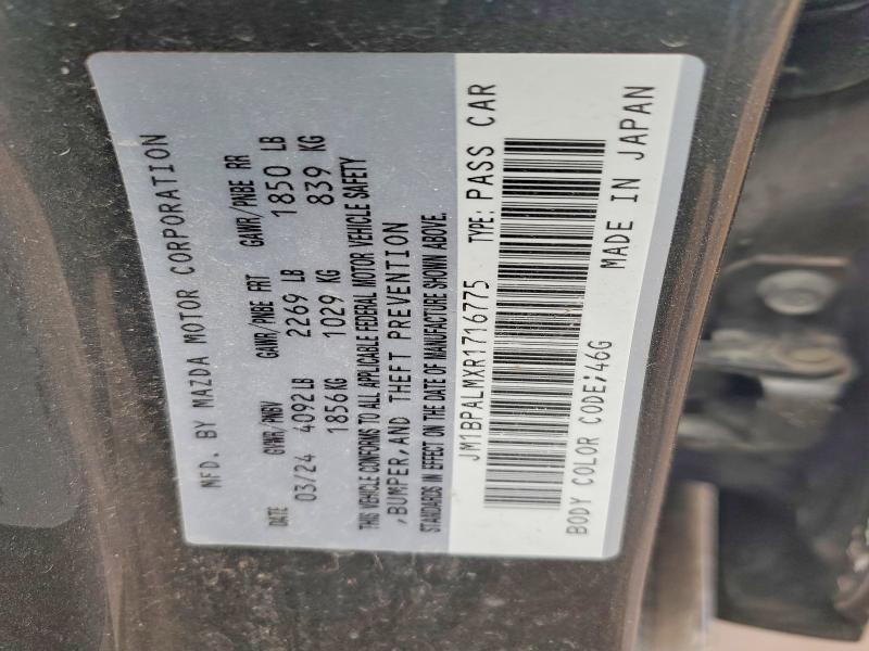 52407306 :رقم المزاد ، JM1BPALMXR1716775 vin ، 2024 Mazda 3 مزاد بيع