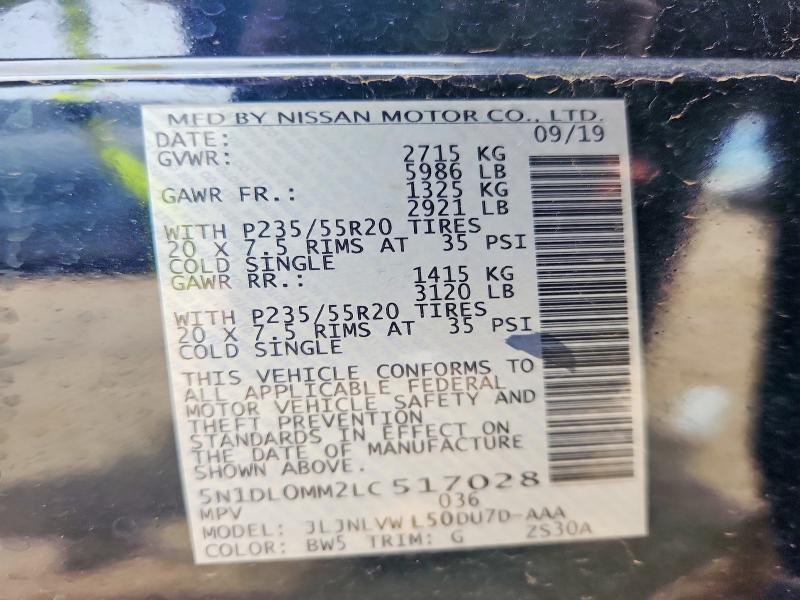 Продаж на аукціоні авто 2020 Infiniti Qx60, vin: 5N1DL0MM2LC517028, номер лоту: 54414976