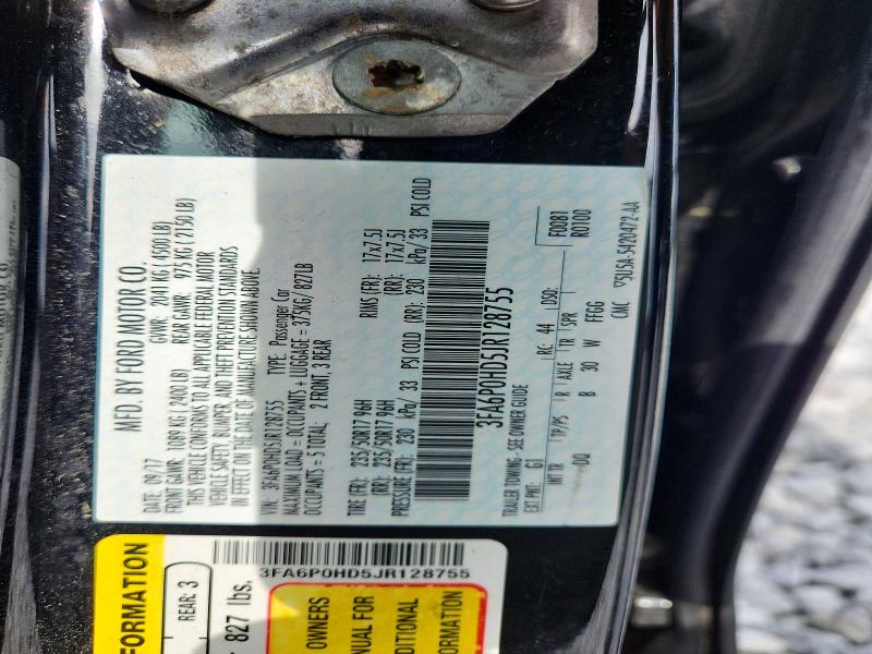 54762566 :رقم المزاد ، 3FA6P0HD5JR128755 vin ، 2018 Ford Fusion مزاد بيع
