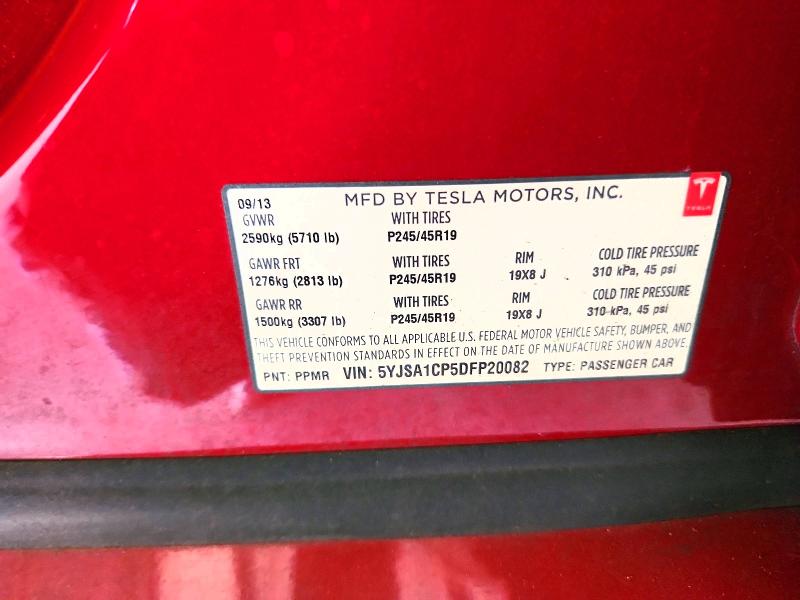Aukcja sprzedaży 2013 Tesla Model S, vin: 5YJSA1CP5DFP20082, numer aukcji: 54599756