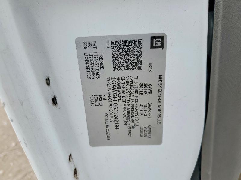 Продаж на аукціоні авто 2018 Chevrolet Express G2500, vin: 1GAWGFFG6J1242194, номер лоту: 51920396