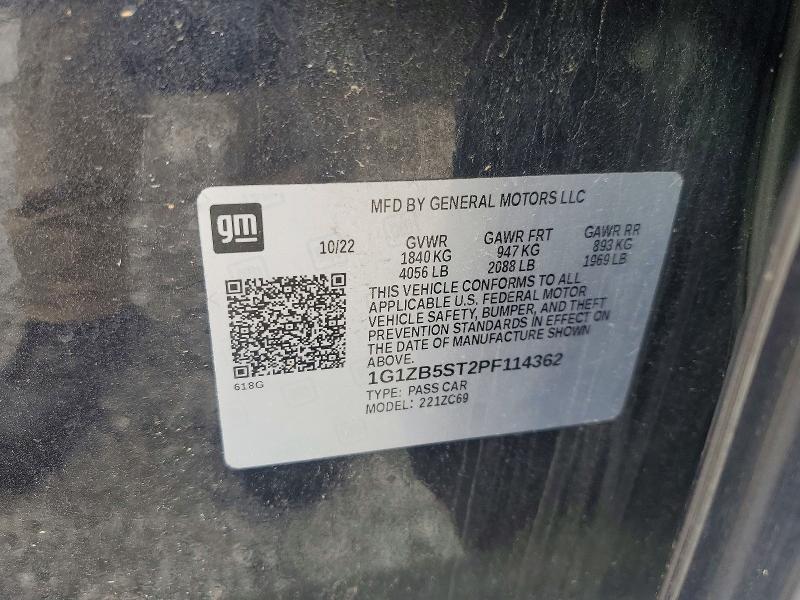 54554666 :رقم المزاد ، 1G1ZB5ST2PF114362 vin ، 2023 Chevrolet Malibu مزاد بيع
