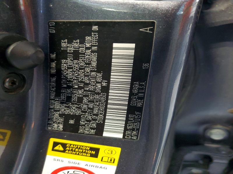 54812696 :رقم المزاد ، 5TDDK3EHXDS249503 vin ، 2013 Toyota Highlander مزاد بيع