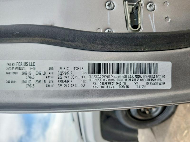 Aukcja sprzedaży 2015 Jeep Patriot, vin: 1C4NJPFB3FD414346, numer aukcji: 55500586
