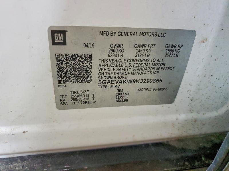 Продажа на аукционе авто 2019 Buick Enclave, vin: 5GAEVAKW9KJ290865, номер лота: 54966856