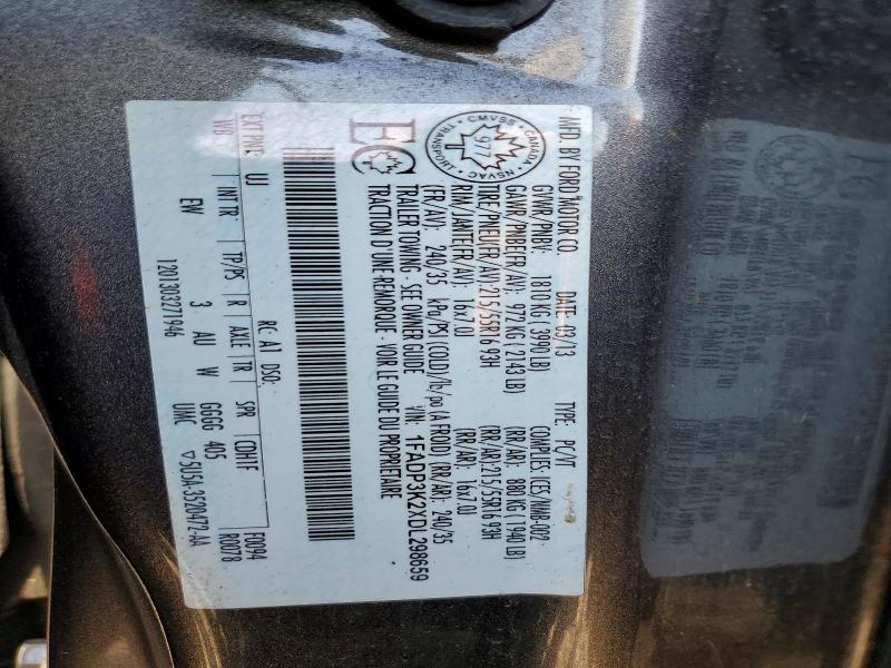 2013 Ford Focus მანქანა იყიდება აუქციონზე, vin: 1FADP3K2XDL298659, აუქციონის ნომერი: 54430436