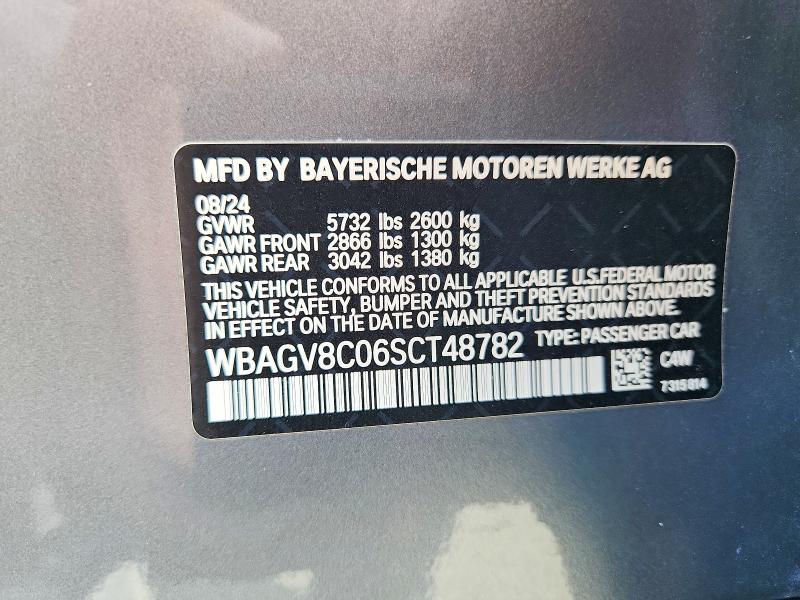 55063296 :رقم المزاد ، WBAGV8C06SCT48782 vin ، 2025 Bmw M850xi مزاد بيع
