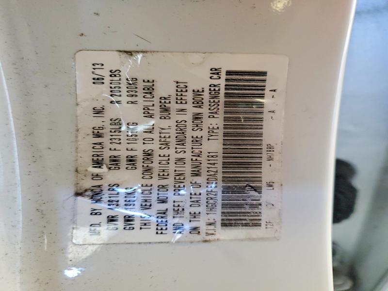 2013 Honda Accord მანქანა იყიდება აუქციონზე, vin: 1HGCR2F59DA214181, აუქციონის ნომერი: 52098896