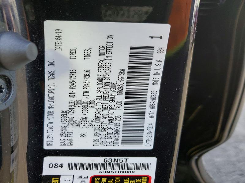 2019 Toyota Tacoma მანქანა იყიდება აუქციონზე, vin: 5TFAX5GN8KX151256, აუქციონის ნომერი: 53022856